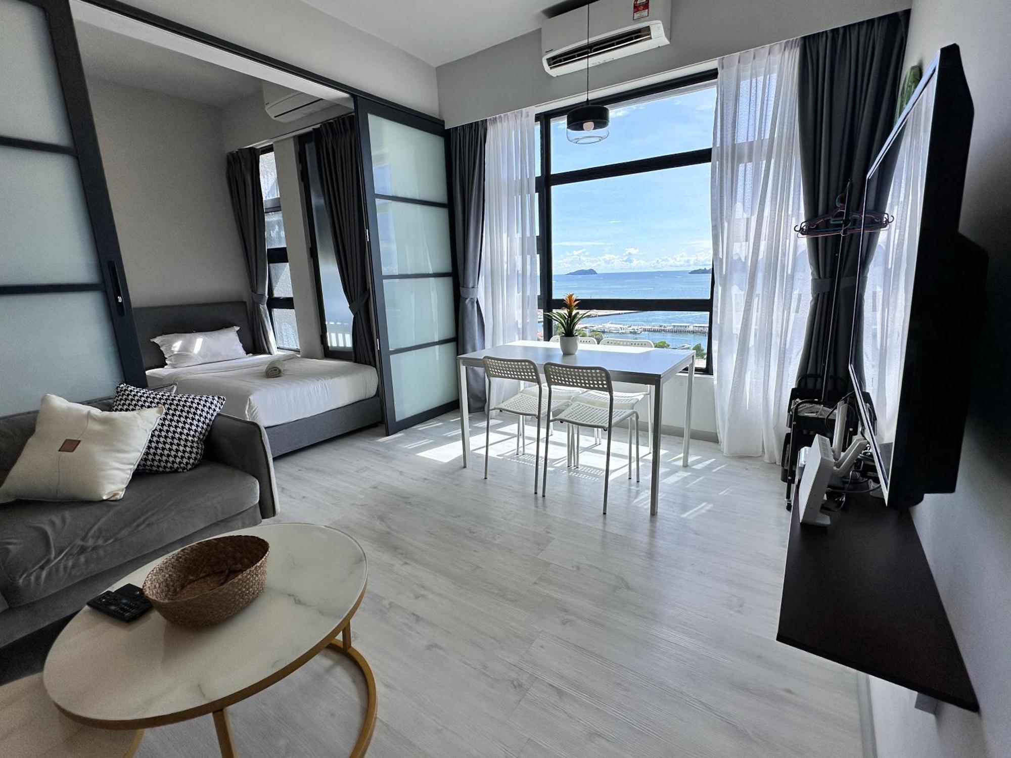 Jq1 Sea & Pool Or City View Wifi I Washing Machine For Some Units I Cuckoo Water Jesselton Quay By R2 Kota Kinabalu Exteriör bild